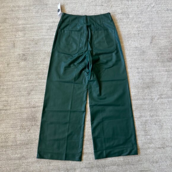 Anthropologie Maeve The Colette Cropped Wide Leg Faux Leather Pants NWT - Picture 9 of 11